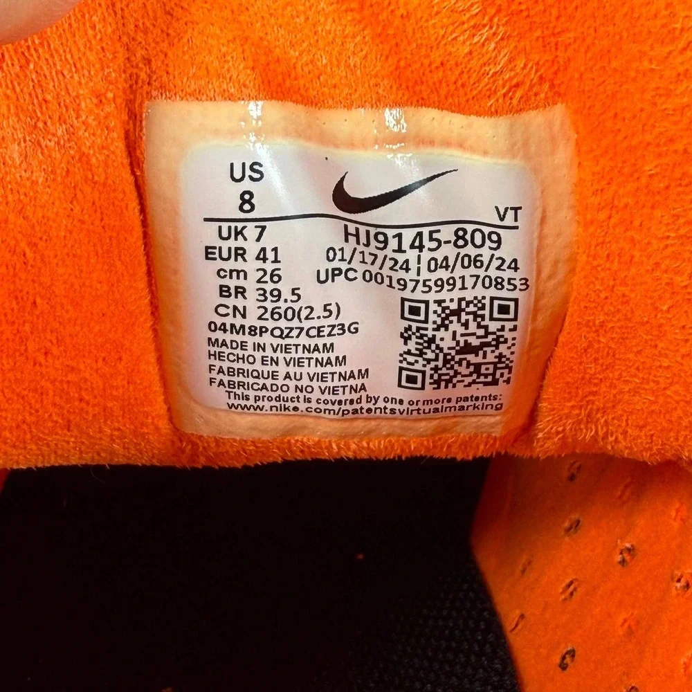 Nike‎ Lunar Roam Total Orange Black Running Shoes HJ9145-809 Mens 8